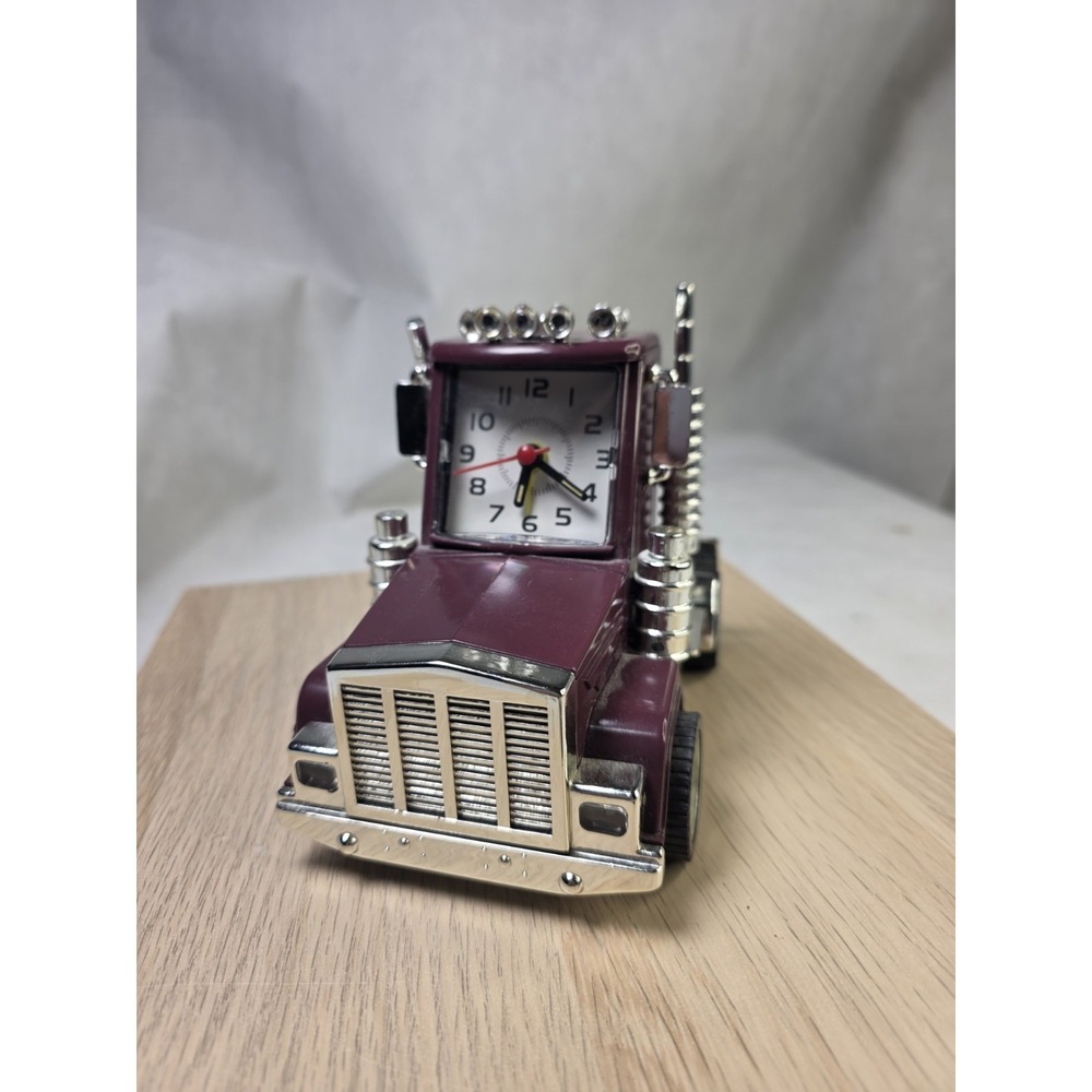 Vintage Semi Truck Alarm Clock Big Rig Black Chrome Novelty Desk Decor Big Rig